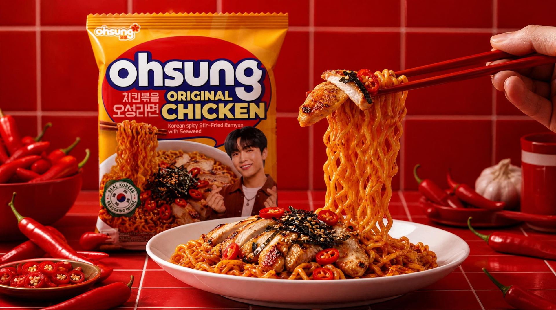 OHSUNG Original Chicken stir-fried ramyun shot